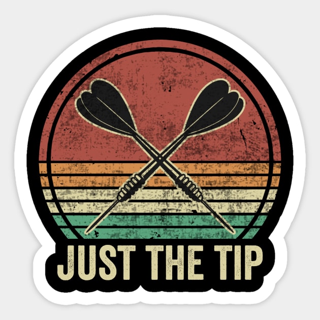 Just The Tip Funny Darts Player Sticker by Visual Vibes